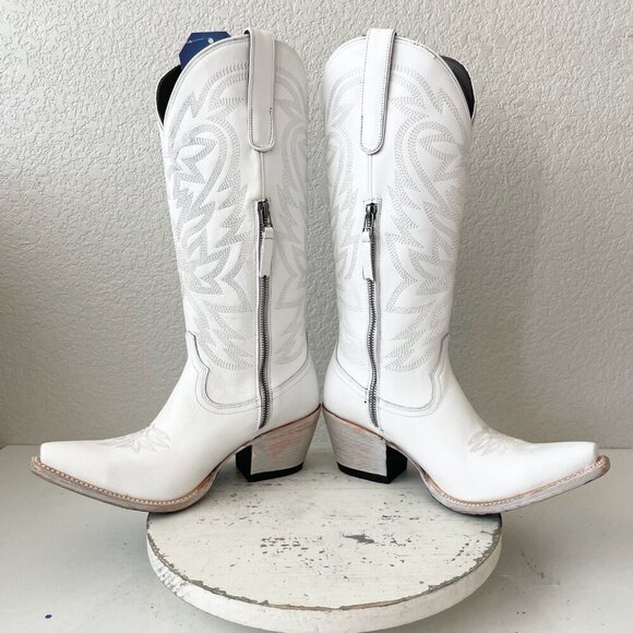 Lane MEGAN MORONEY Cowboy Boots Smokeshow Womens 9.5 White Western Cowgirl Tall - Picture 9 of 13